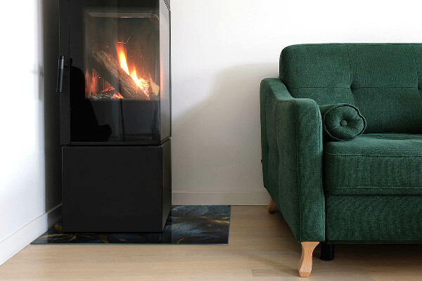 Téglalap alakú kandalló alátét Elegáns textúrájú levelek