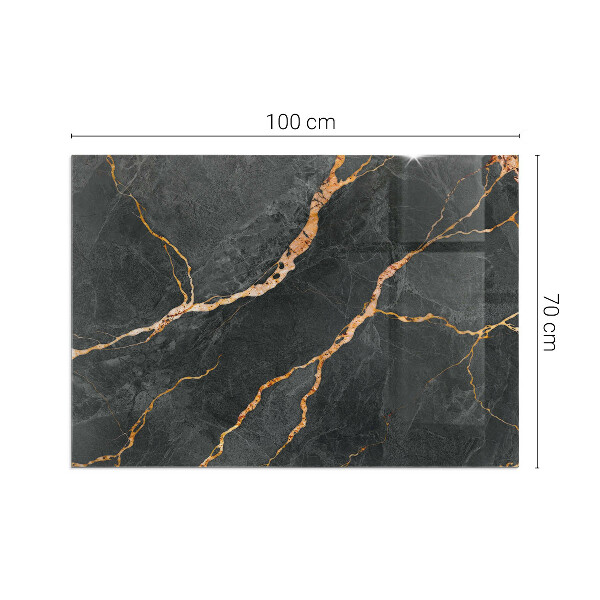 Téglalap alakú üveg kandalló alátét Elegáns márvány erezettel