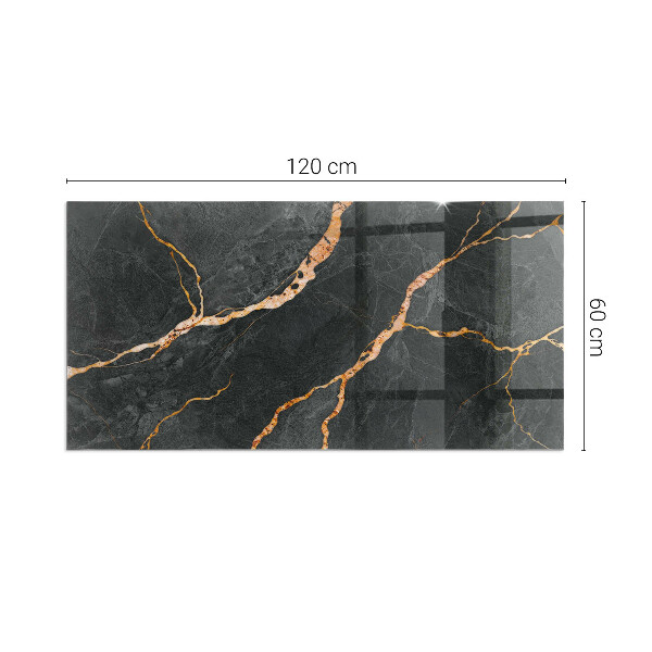 Téglalap alakú üveg kandalló alátét Elegáns márvány erezettel