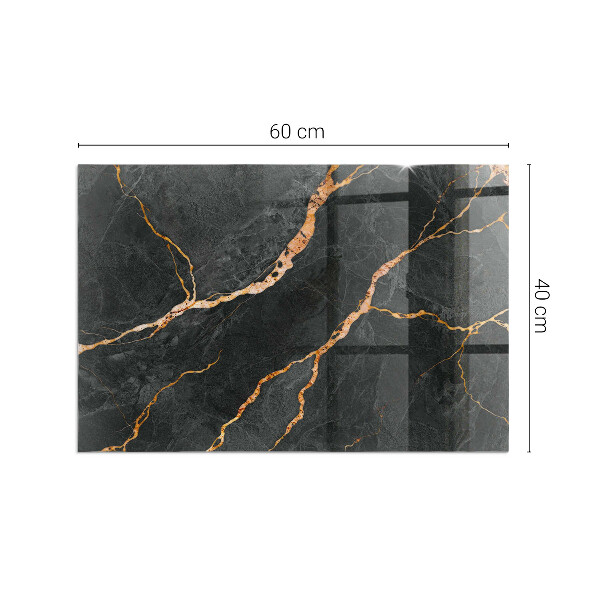 Téglalap alakú üveg kandalló alátét Elegáns márvány erezettel
