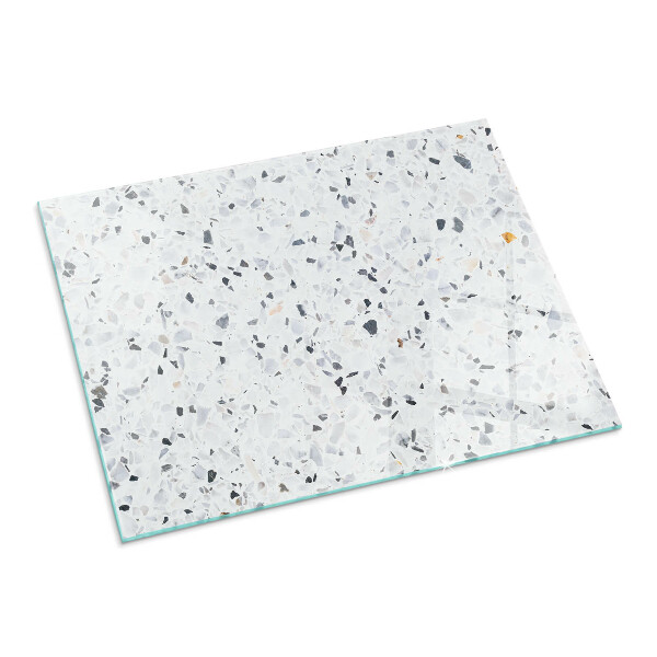 Téglalap alakú üveg kandalló alátét Kőminta részecskékkel