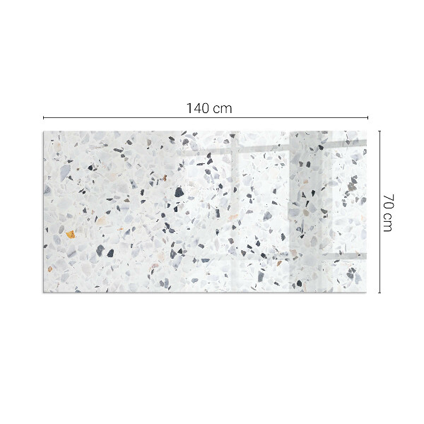 Téglalap alakú üveg kandalló alátét Kőminta részecskékkel