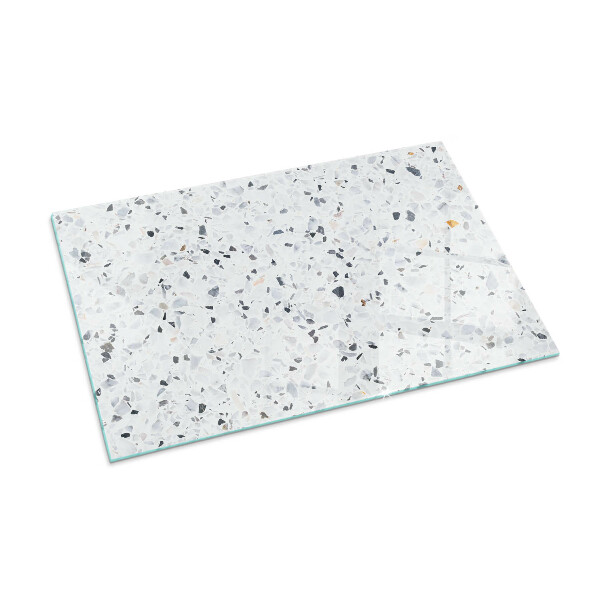 Téglalap alakú üveg kandalló alátét Kőminta részecskékkel