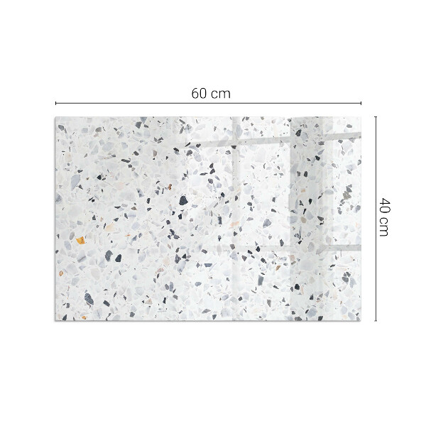 Téglalap alakú üveg kandalló alátét Kőminta részecskékkel