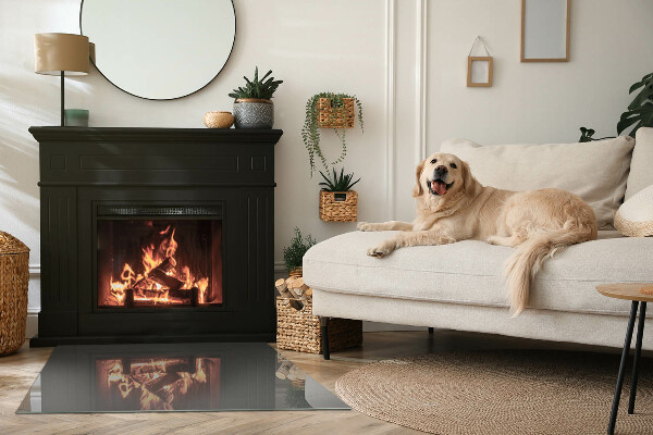 Téglalap alakú kandalló alátét Szín Szürkésbarna