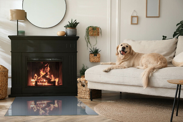 Téglalap alakú kandalló alátét üveg Szín Sötétkék