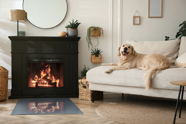 Téglalap alakú kandalló alátét üveg Szín Sötétkék