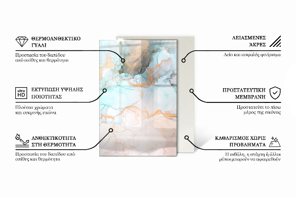 Téglalap alakú üveg kandalló alátét Világos krémszínű