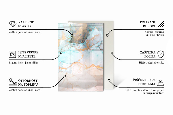 Téglalap alakú kandalló alátét üveg Szín Bézs
