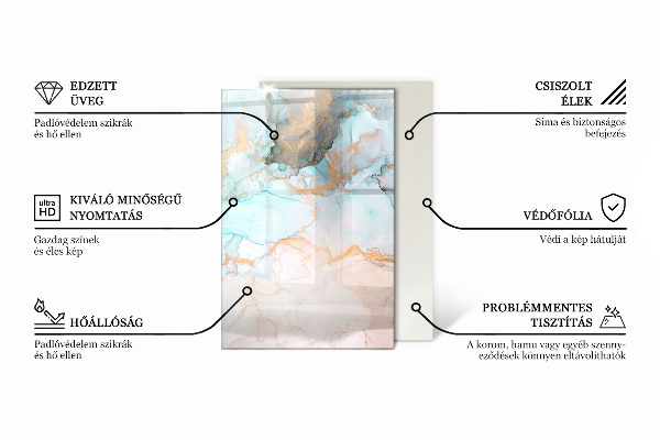 Téglalap alakú üveg kandalló alátét Szín Halványrózsaszín