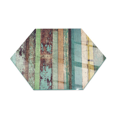 Hatszög alakú kandalló alátét Különböző árnyalatú táblák