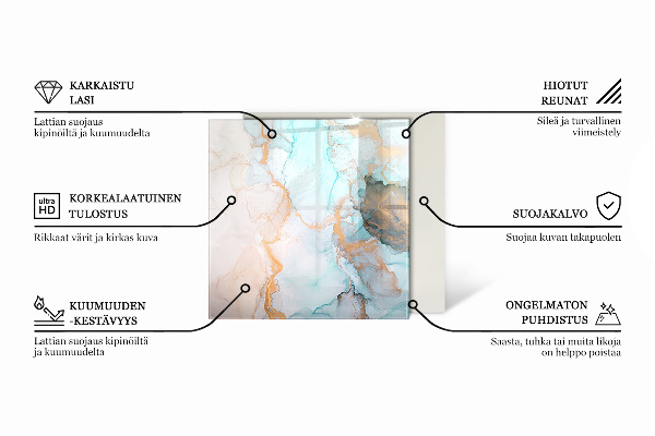 Hatszög alakú üveg kandalló alátét Nyers beton textúra