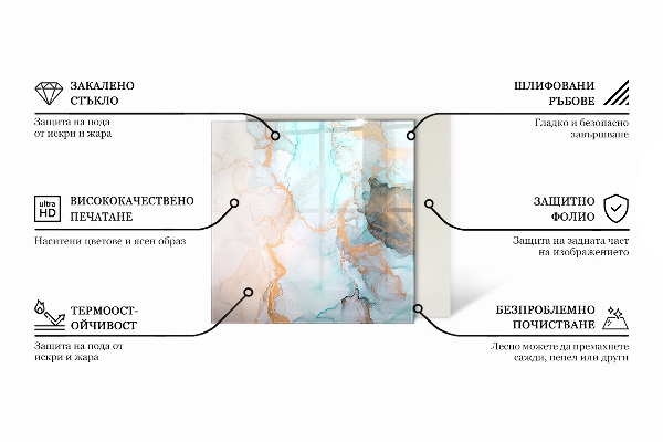 Hatszög alakú üveg kandalló alátét Nyers beton textúra