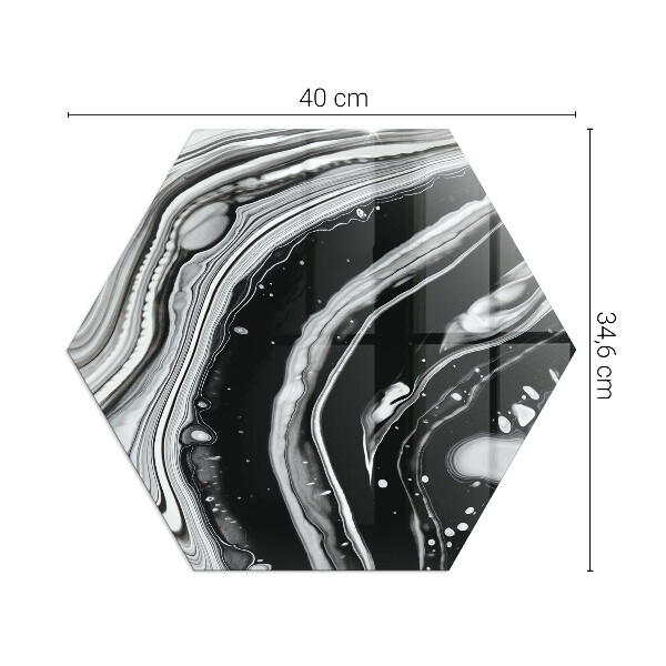 Hatszög alakú üveg kandalló alátét Absztrakt hullámok és vonalak