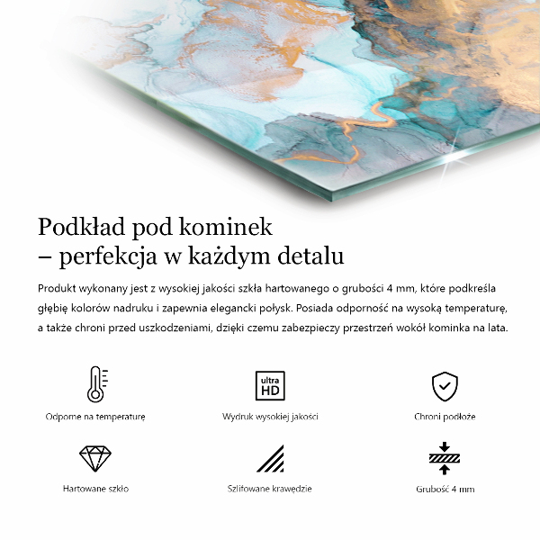 Hatszög alakú kandalló alátét üveg Nyers beton textúra