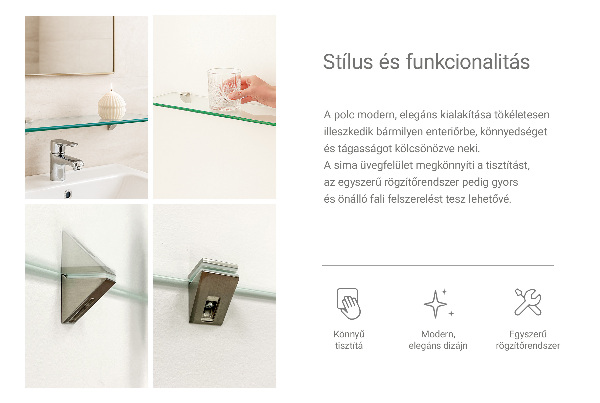 Fürdőszobai polc 40x13 cm