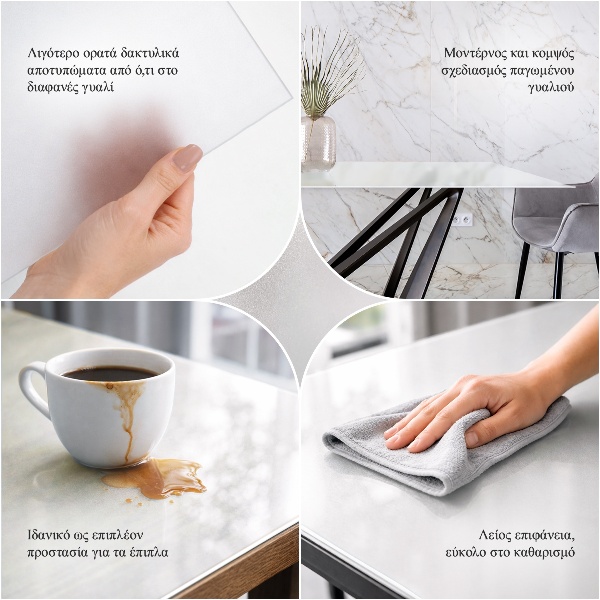 Négyzet alakú áttetsző edzett üveglap