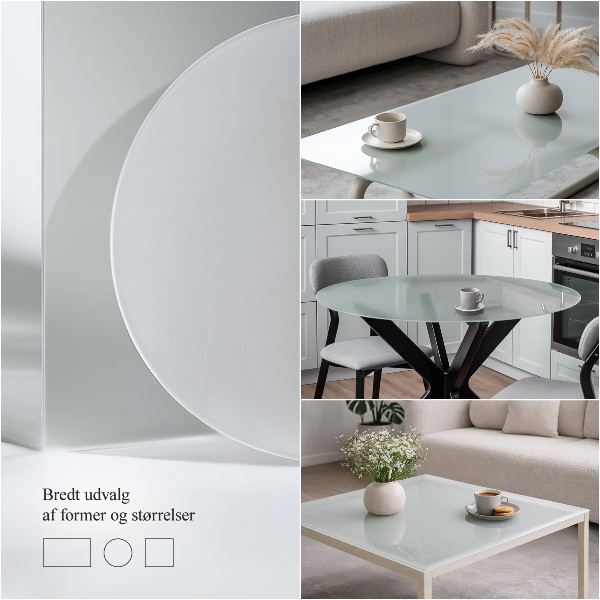 Kerek áttetsző asztallap