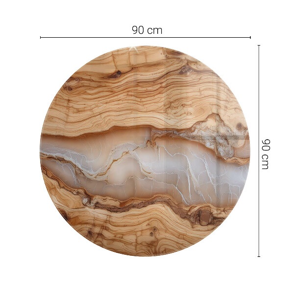 Üveglap nyomattal Fa gyanta akcentussal