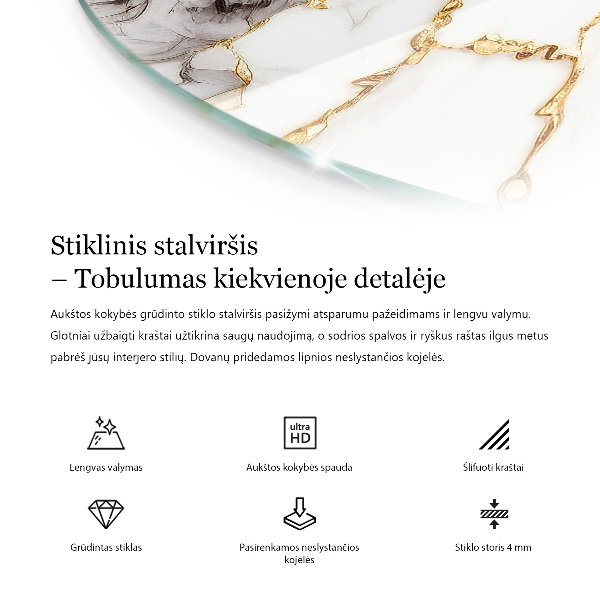 Üveglap nyomattal Természetes kőszerkezet