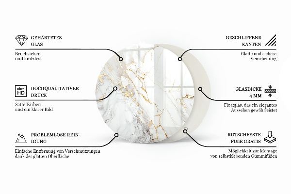Üveglap nyomattal Fa erezet mintázat