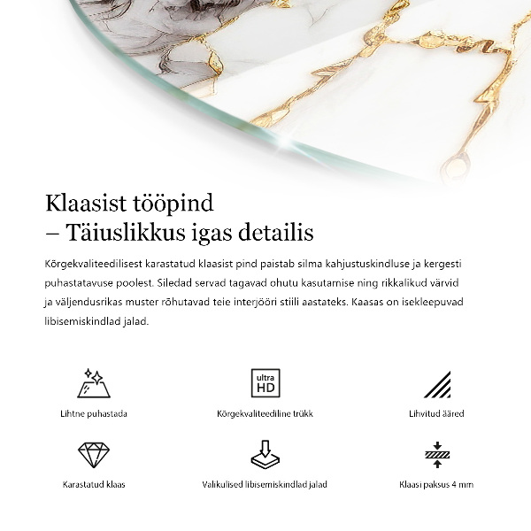 Üveglap nyomattal Fa erezet mintázat