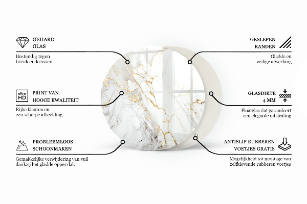 Kerek üveglap Természetes stílusú táblák