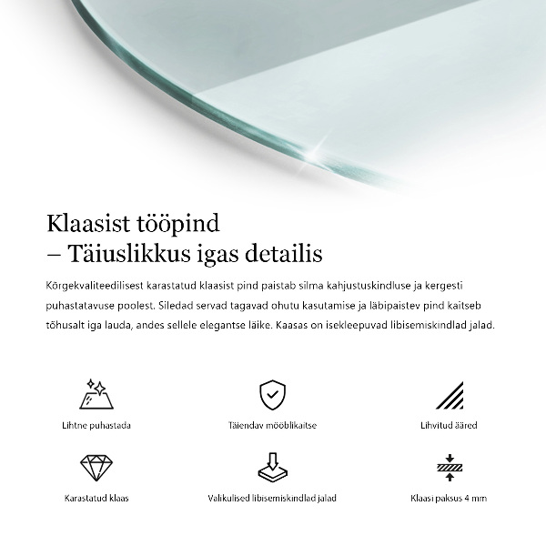 Kerek üveglap Átlátszó