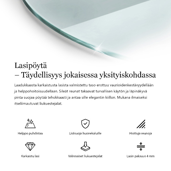 Kerek üveglap Átlátszó