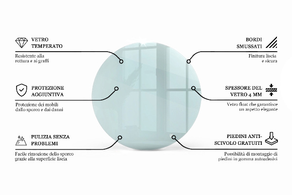 Kerek üveglap Átlátszó