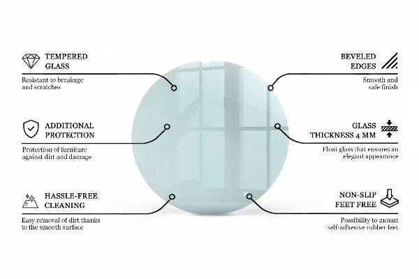 Kerek üveglap Átlátszó