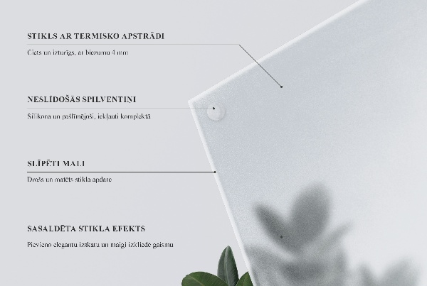 Téglalap alakú áttetsző üveglap