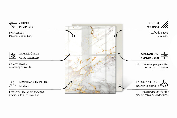 Dekoratív üveglap nyomattal Sima fehér