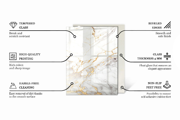 Dekoratív üveglap nyomattal Sima fehér