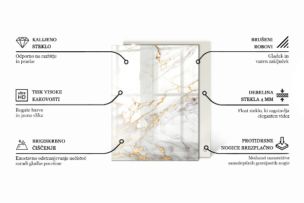 Téglalap alakú üveglap Természetes fa szerkezet