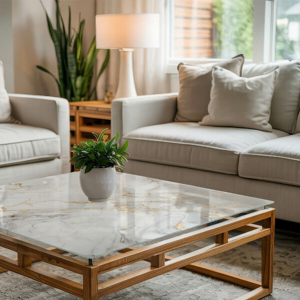 Téglalap alakú üveglap nyomattal Elegáns márvány mintázat