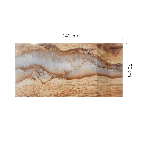 Dekoratív üveglap nyomattal Természetes fa és gyanta mintázat