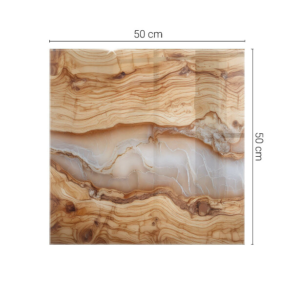 Dekoratív üveglap nyomattal Természetes fa és gyanta mintázat