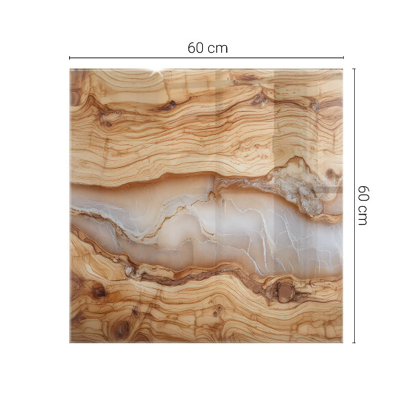 Dekoratív üveglap nyomattal Természetes fa és gyanta mintázat