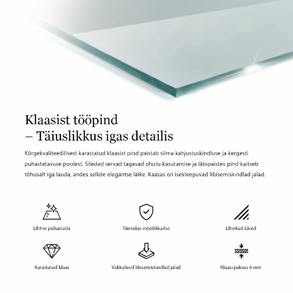 Téglalap alakú üveglap Átlátszó