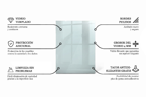 Téglalap alakú üveglap Átlátszó