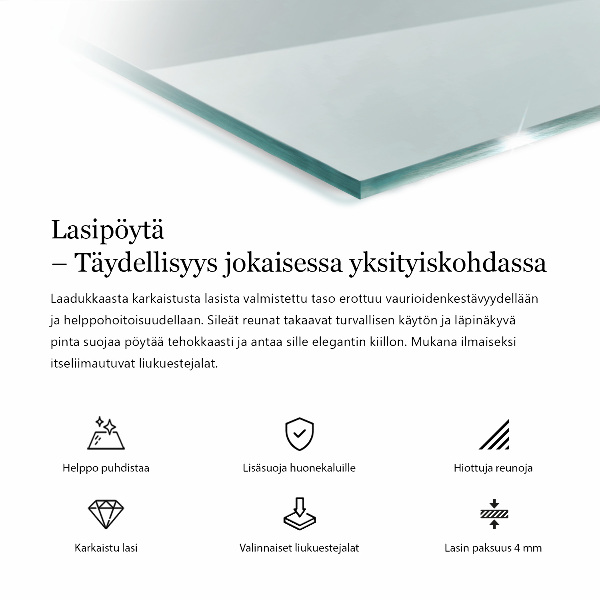 Téglalap alakú üveglap Átlátszó