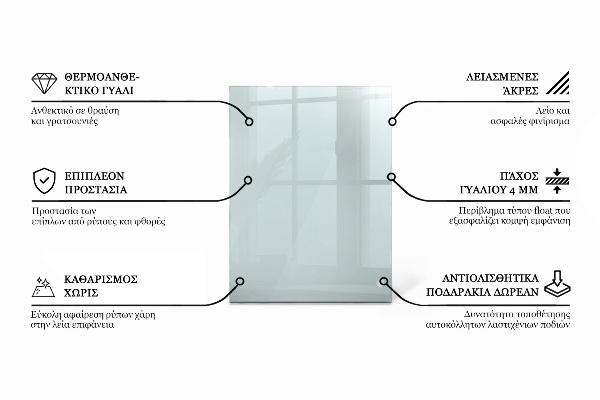 Téglalap alakú üveglap Átlátszó