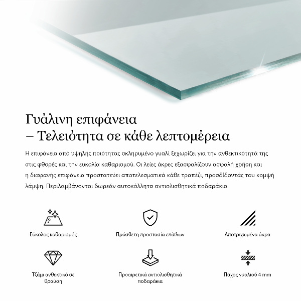 Téglalap alakú üveglap Átlátszó