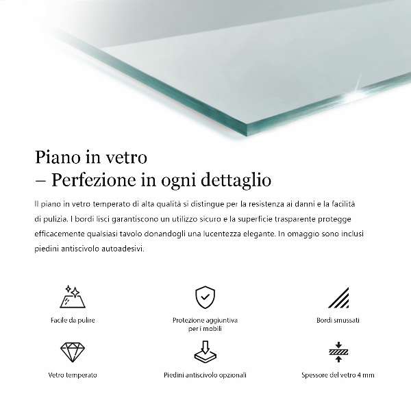 Téglalap alakú üveglap Átlátszó