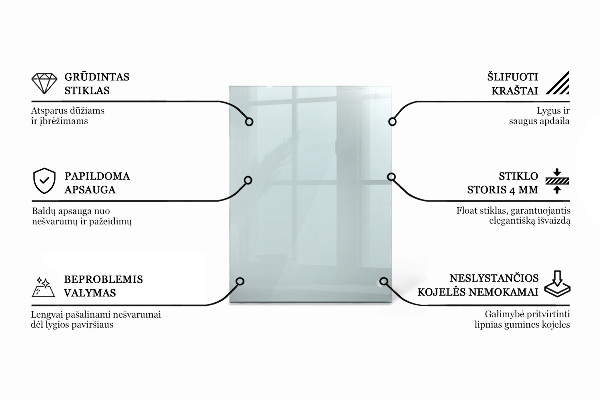 Téglalap alakú üveglap Átlátszó