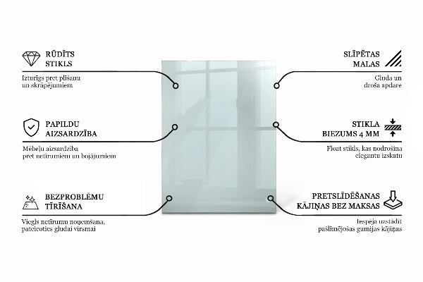 Téglalap alakú üveglap Átlátszó