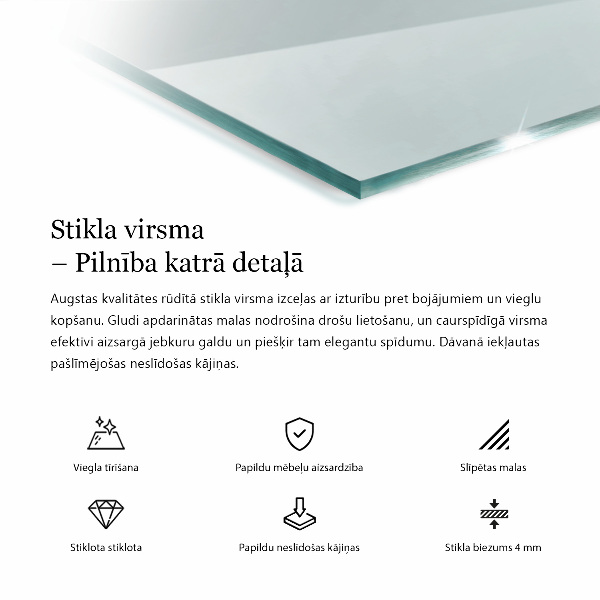 Téglalap alakú üveglap Átlátszó