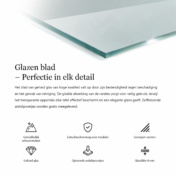 Téglalap alakú üveglap Átlátszó