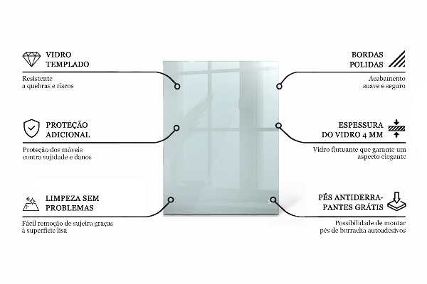 Téglalap alakú üveglap Átlátszó